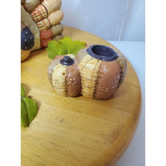 House of Lloyd 1980 Thanksgiving Center Piece with Turkey and 2 Candle Holders - Picture 6 of 16